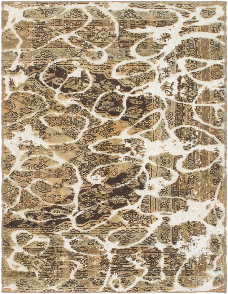 Detail image of 3' 5 x 6' 9 Hand Knotted Ultra Vintage Persian Wool Runner Rug