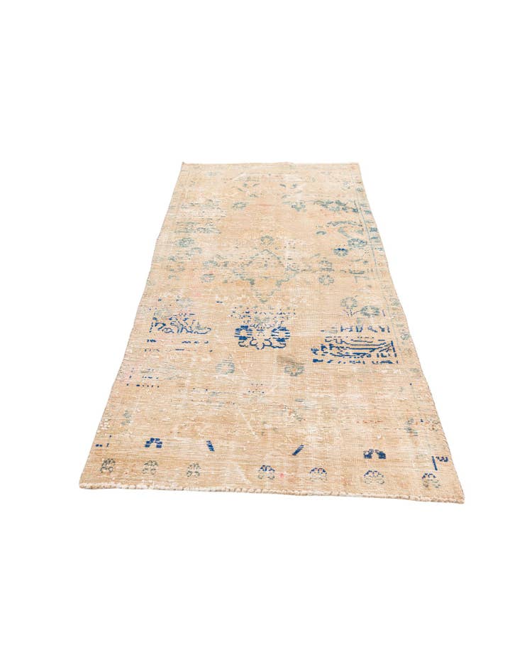 Detail image of 3' x 6' 8  Hand Knotted Ultra Vintage Persian Wool Runner Rug