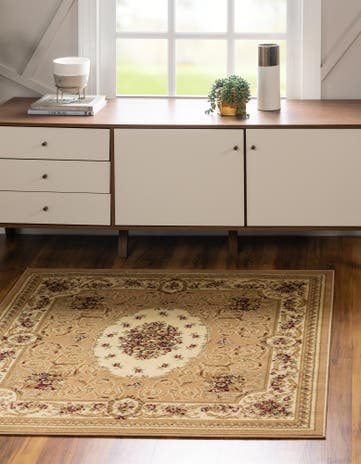 4' x 4' Classic Aubusson Square Rug