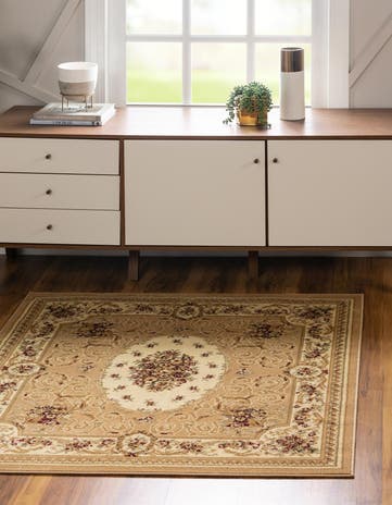 4' x 4' Classic Aubusson Square Rug