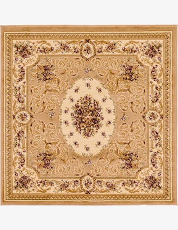 4' x 4' Classic Aubusson Square Rug