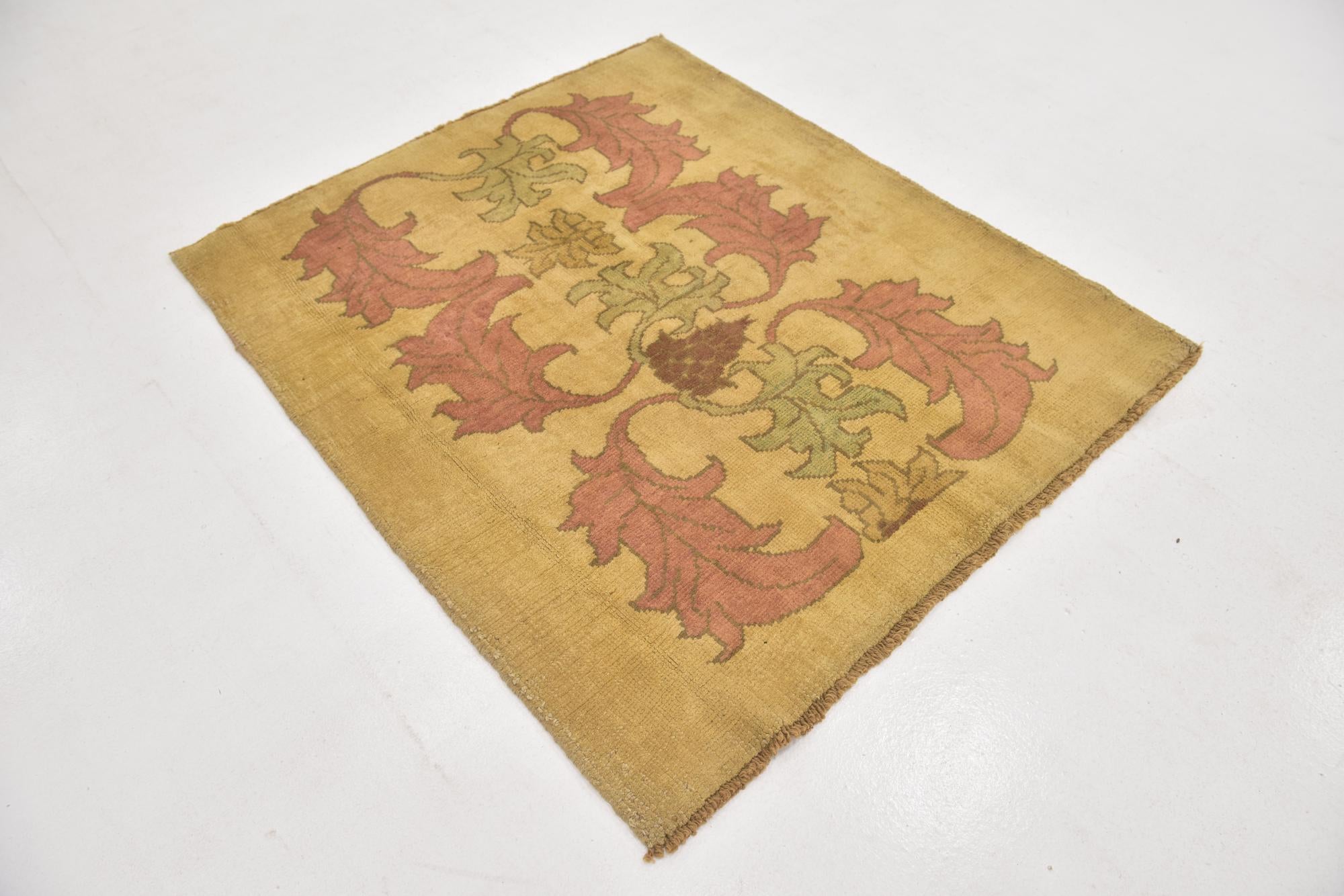 4' 6 x 5' 4 Hand Knotted Oushak Wool Square Rug