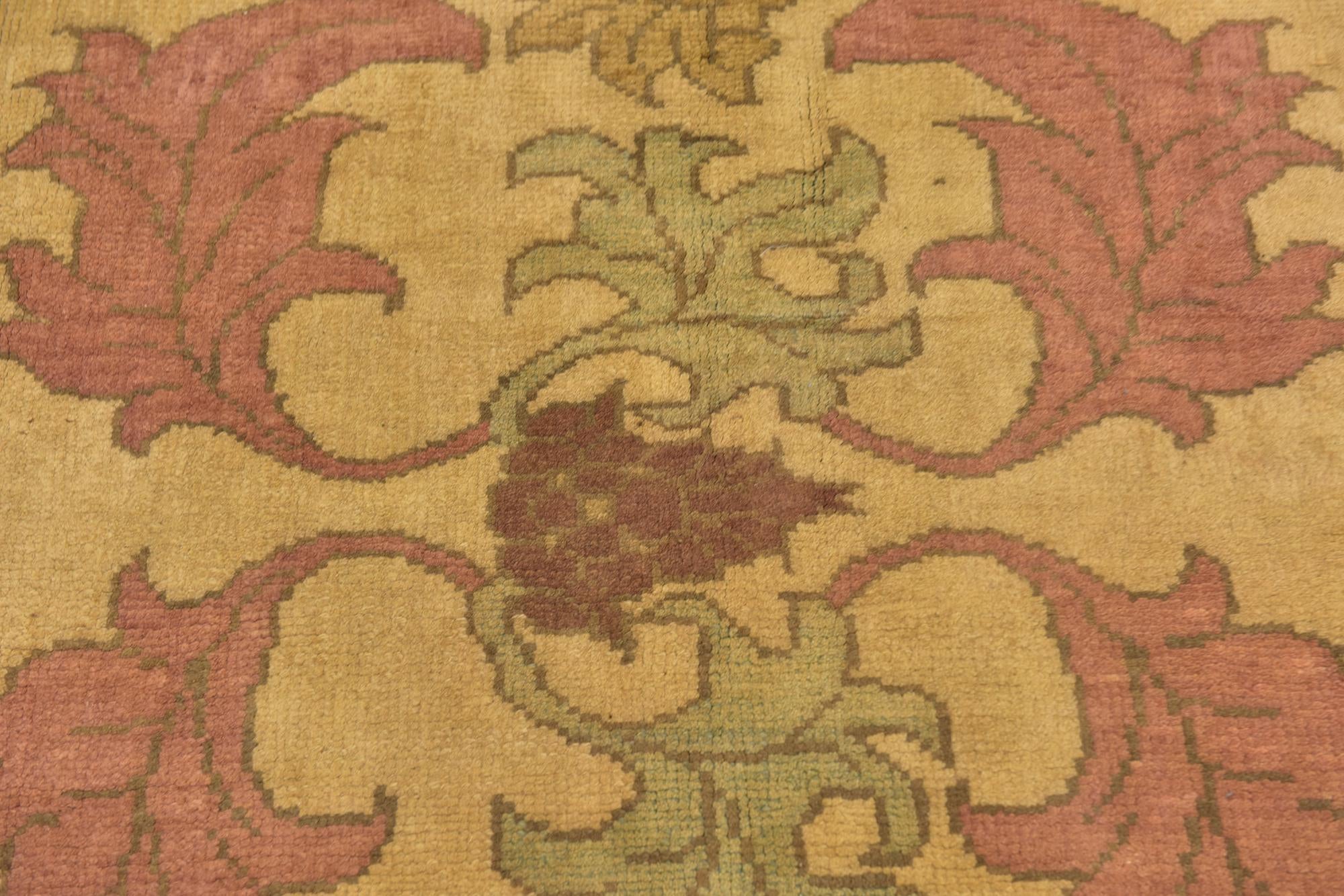 4' 6 x 5' 4 Hand Knotted Oushak Wool Square Rug
