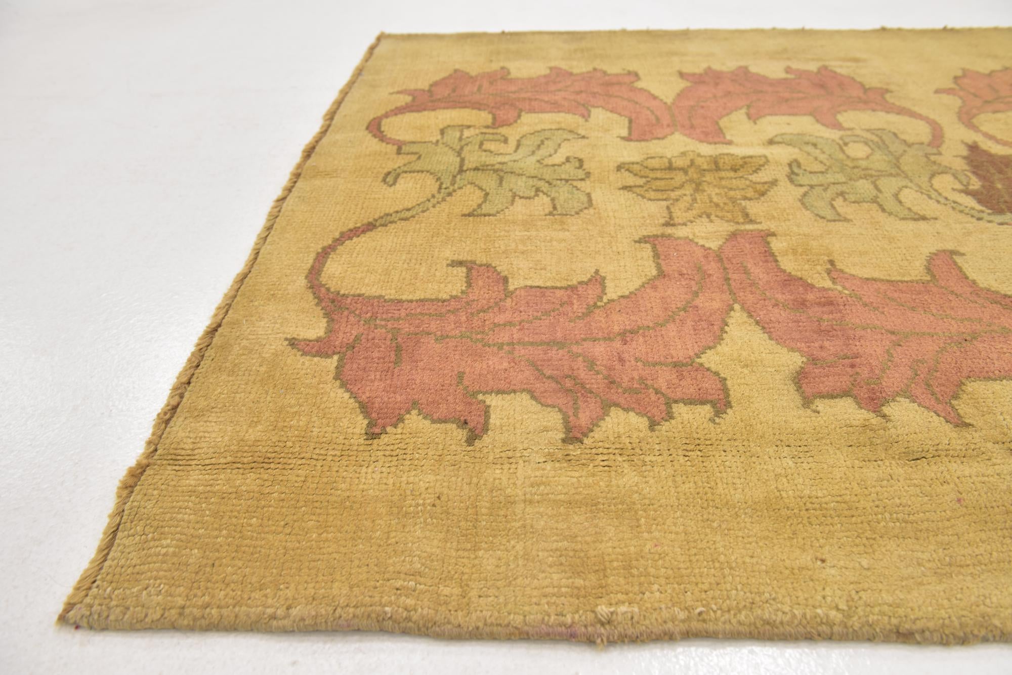 4' 6 x 5' 4 Hand Knotted Oushak Wool Square Rug