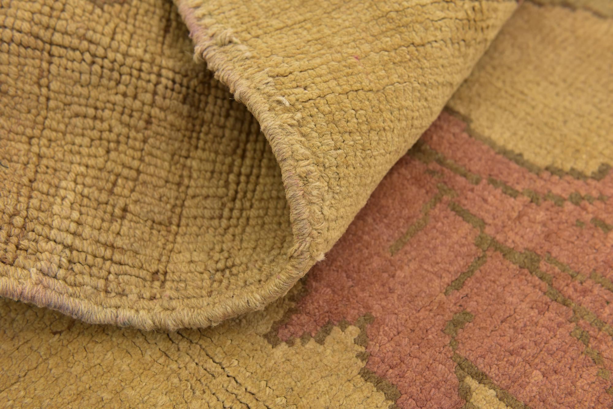 4' 6 x 5' 4 Hand Knotted Oushak Wool Square Rug