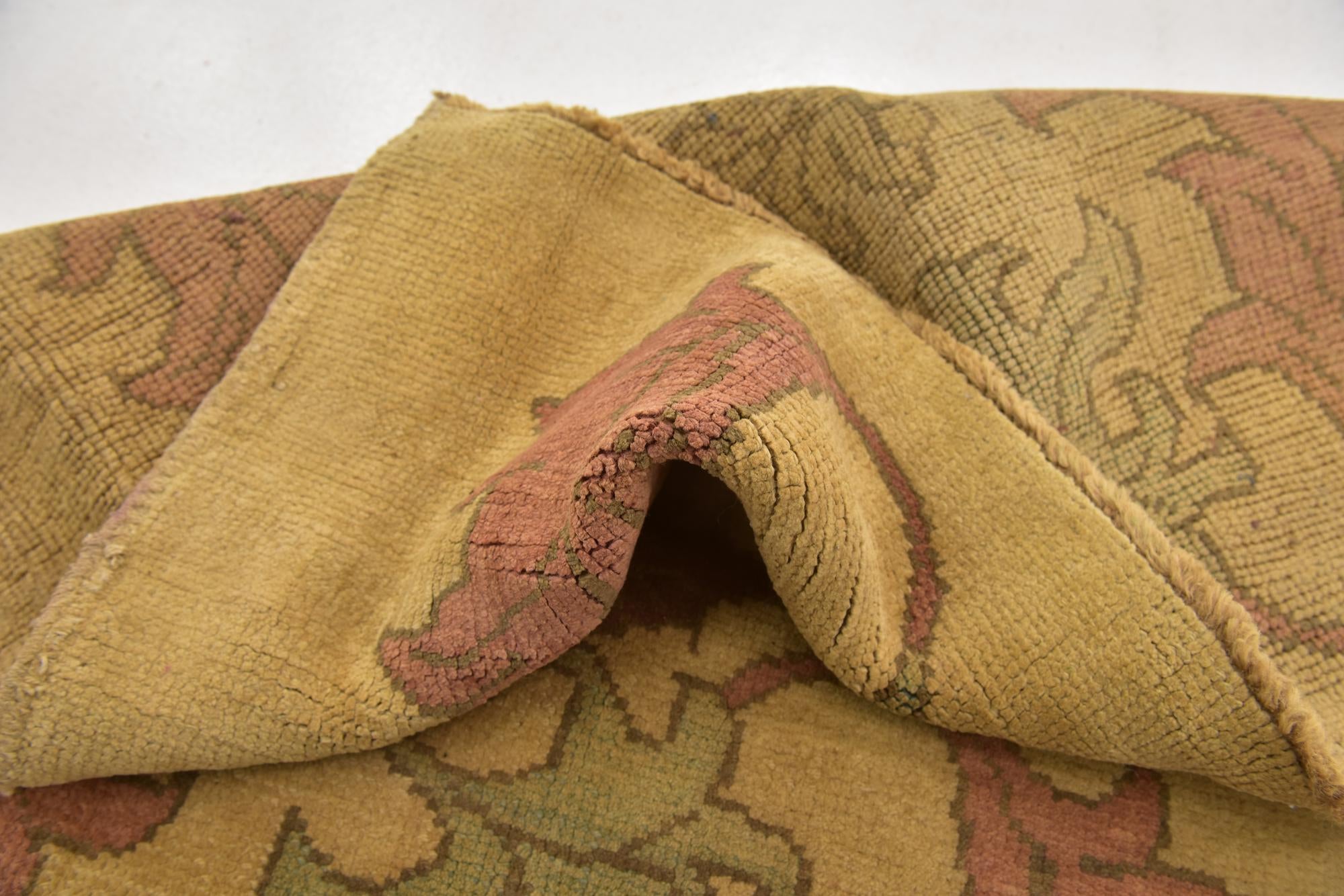 4' 6 x 5' 4 Hand Knotted Oushak Wool Square Rug