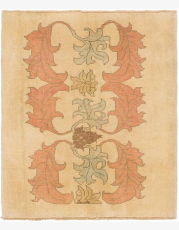 4' 6 x 5' 4 Hand Knotted Oushak Wool Square Rug