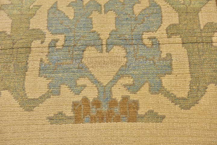 3' 8 x 3' 10 Hand Knotted Oushak Wool Square Rug