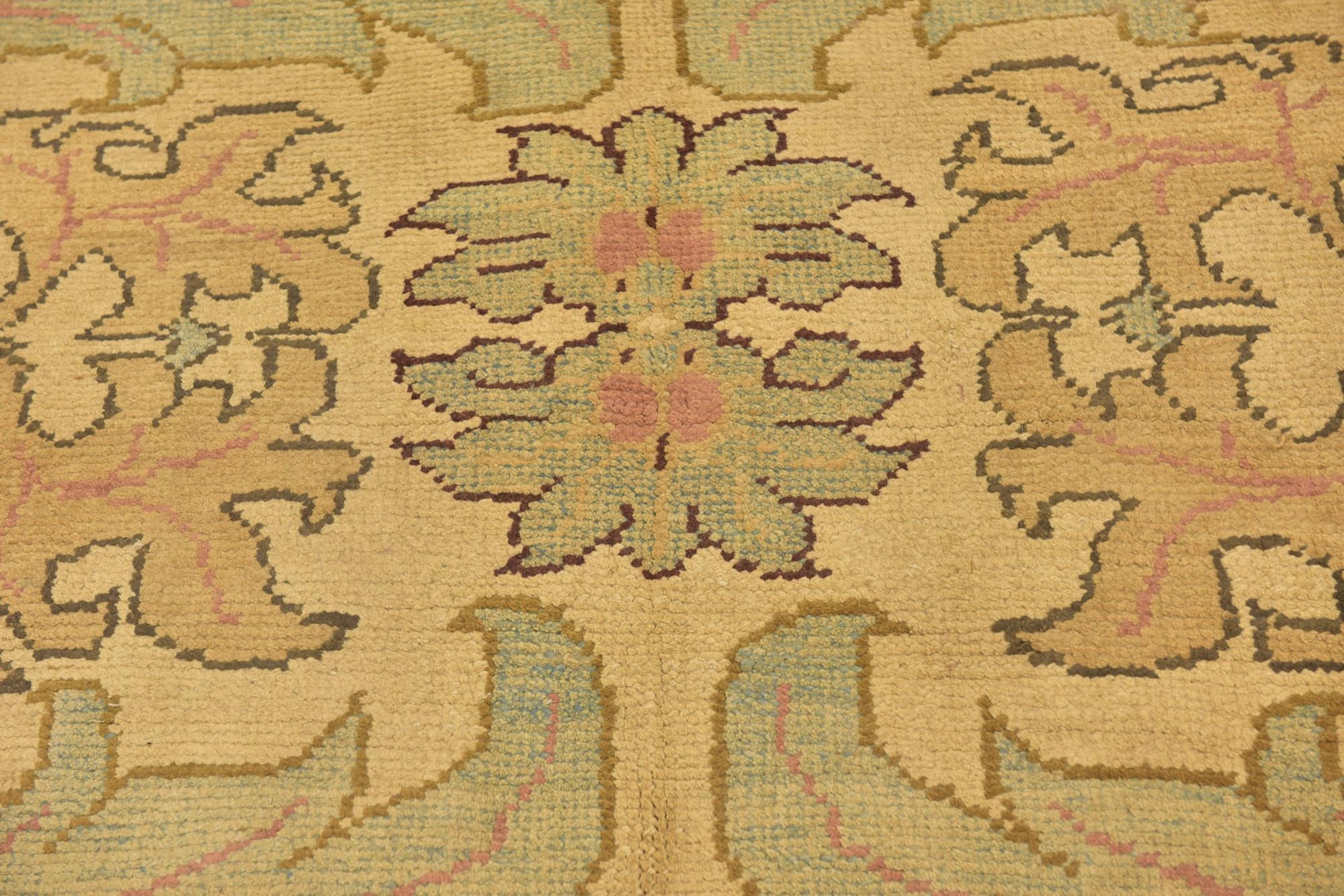 3' 6 x 4' Hand Knotted Oushak Wool Square Rug