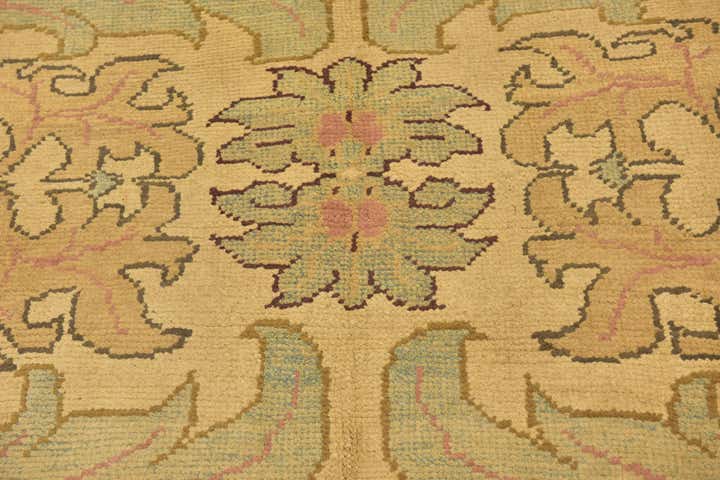 3' 6 x 4' Hand Knotted Oushak Wool Square Rug