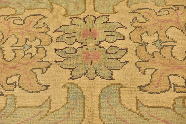 Detail image of 3' 6 x 4' Hand Knotted Oushak Wool Square Rug