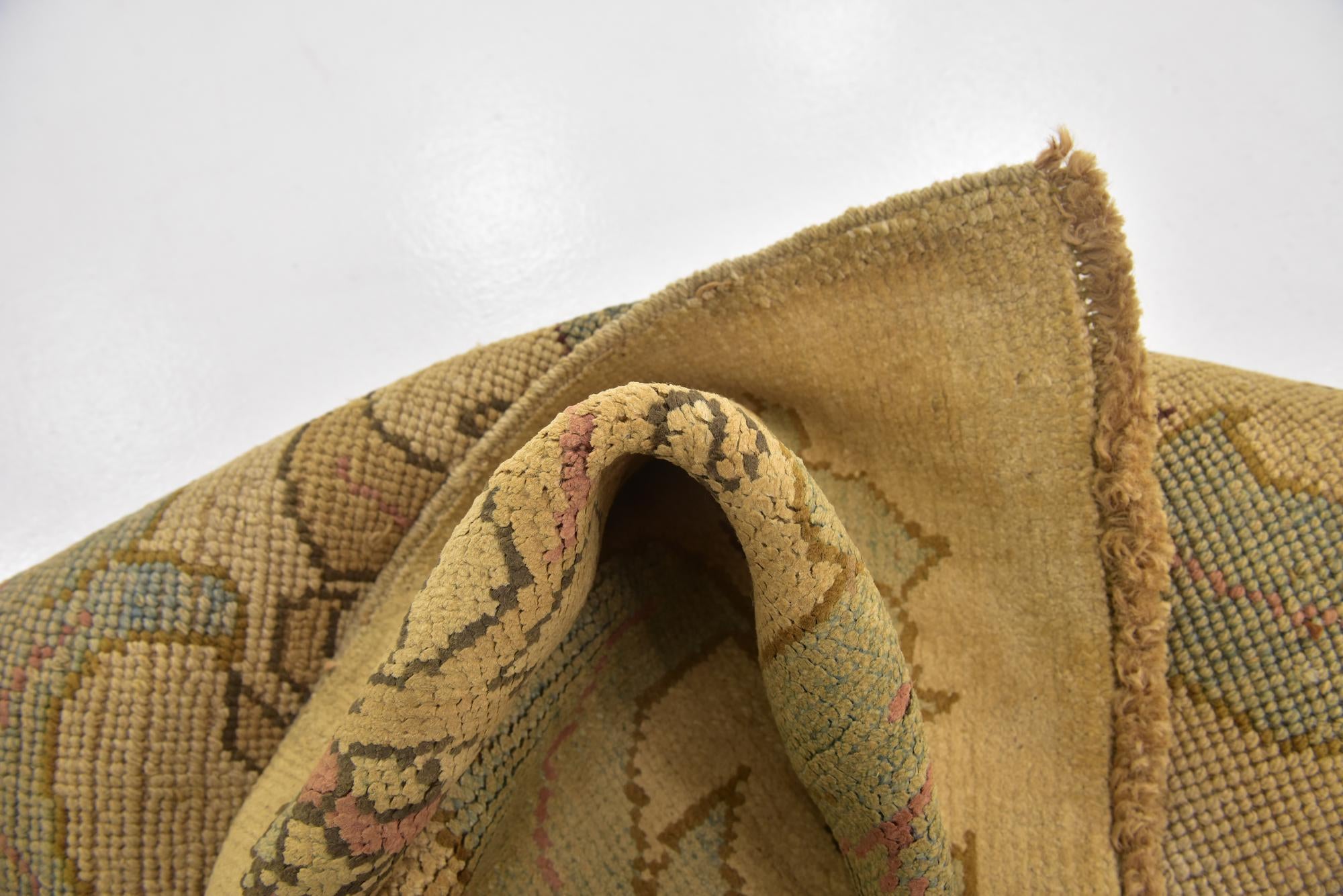 3' 6 x 4' Hand Knotted Oushak Wool Square Rug