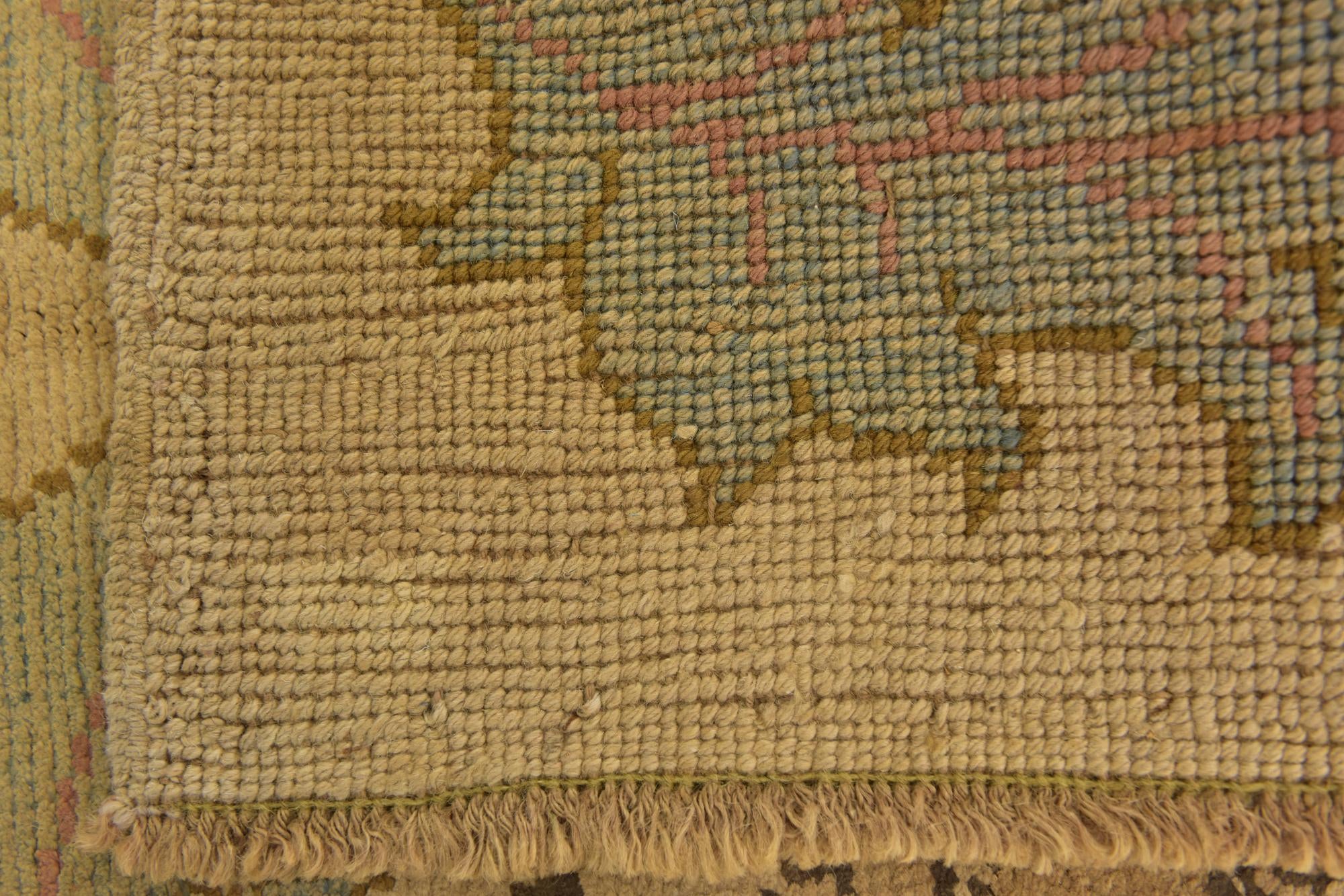 3' 6 x 4' Hand Knotted Oushak Wool Square Rug