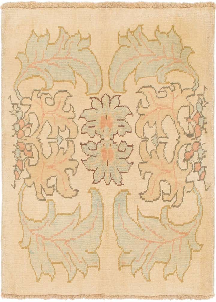 3' 6 x 4' Hand Knotted Oushak Wool Square Rug