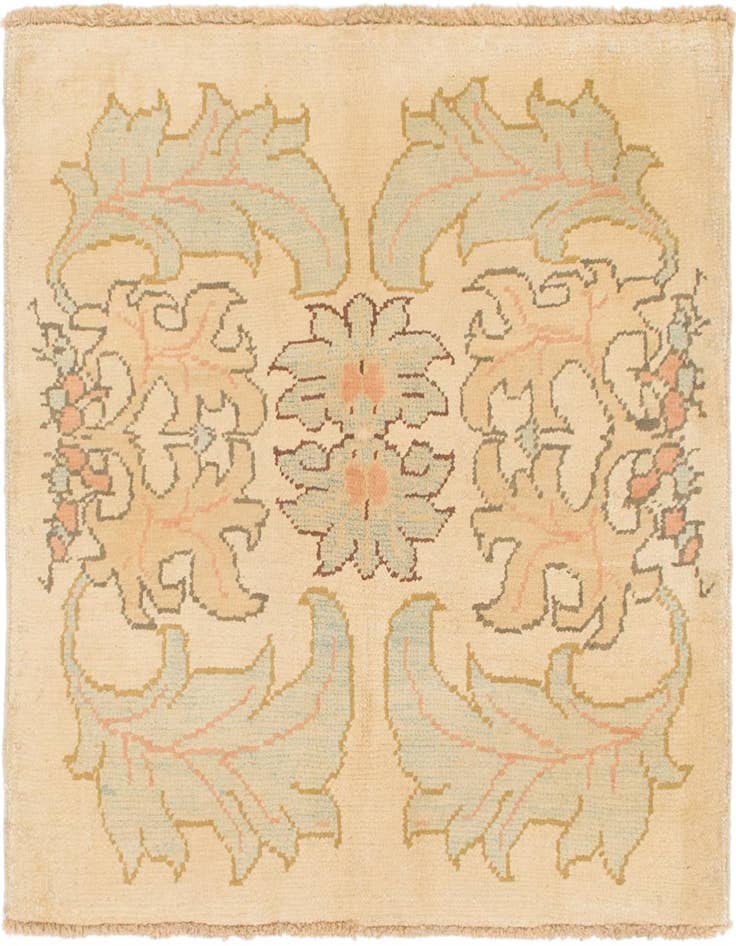 Detail image of 3' 6 x 4' Hand Knotted Oushak Wool Square Rug