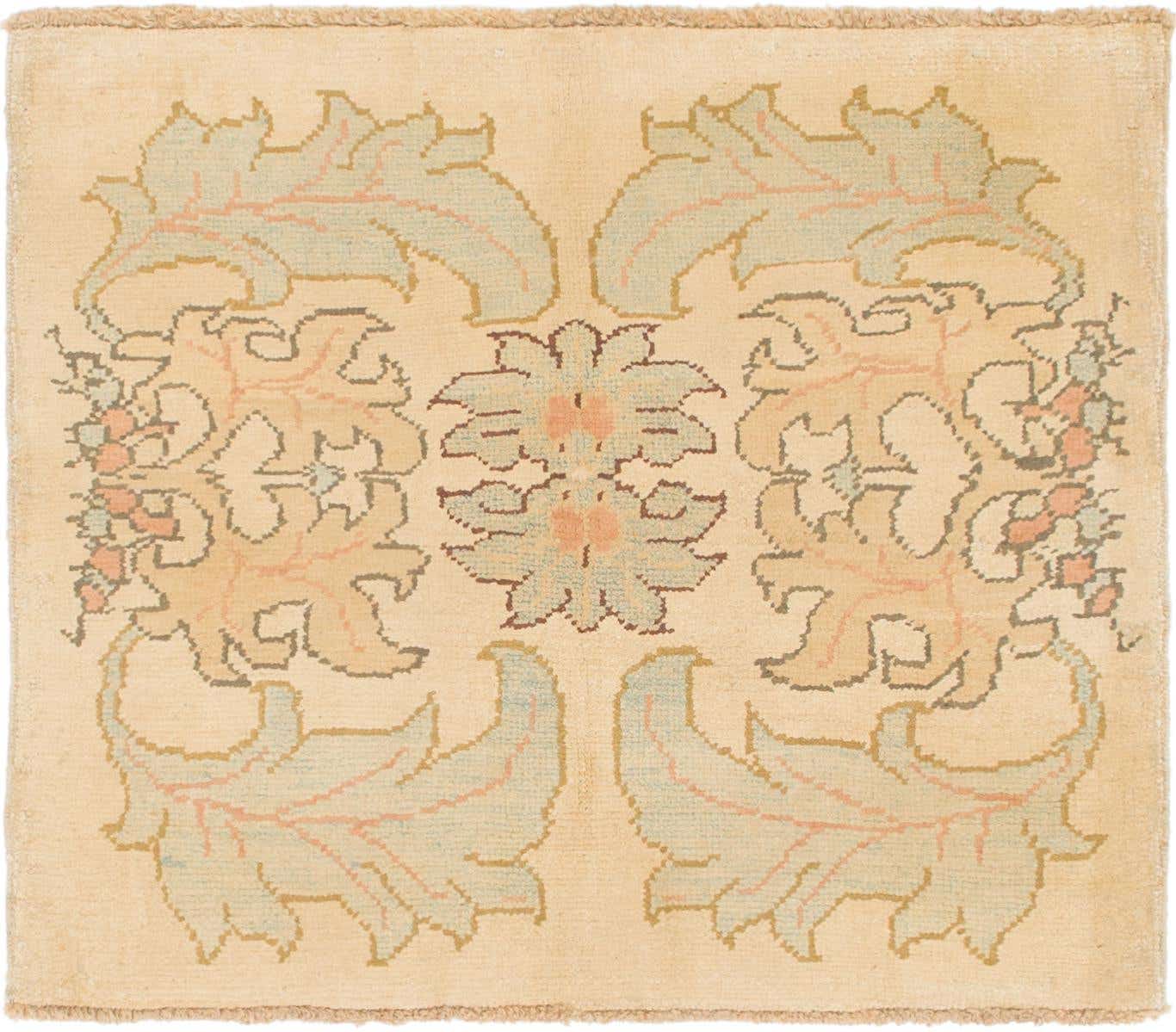 3' 6 x 4' Hand Knotted Oushak Wool Square Rug