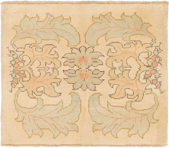 3' 6 x 4' Hand Knotted Oushak Wool Square Rug