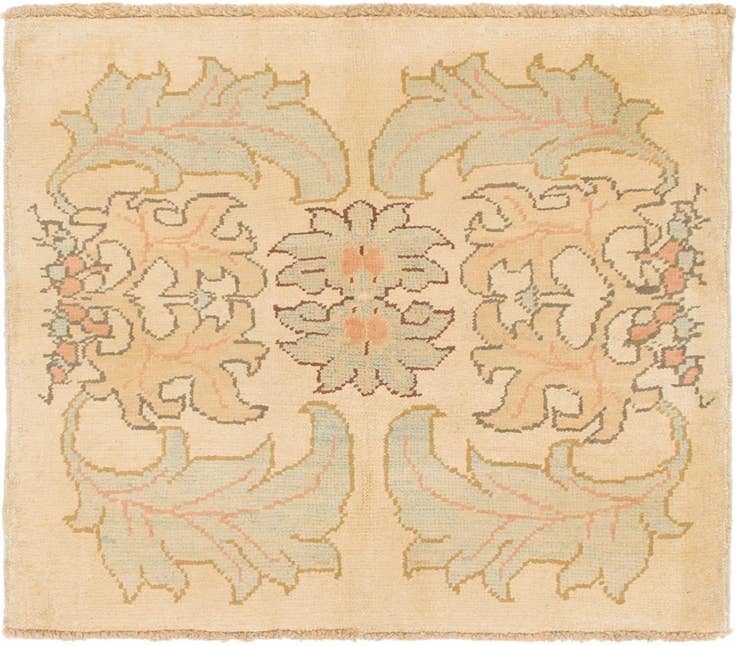 Detail image of 3' 6 x 4' Hand Knotted Oushak Wool Square Rug