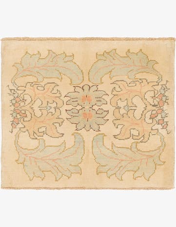 3' 6 x 4' Hand Knotted Oushak Wool Square Rug