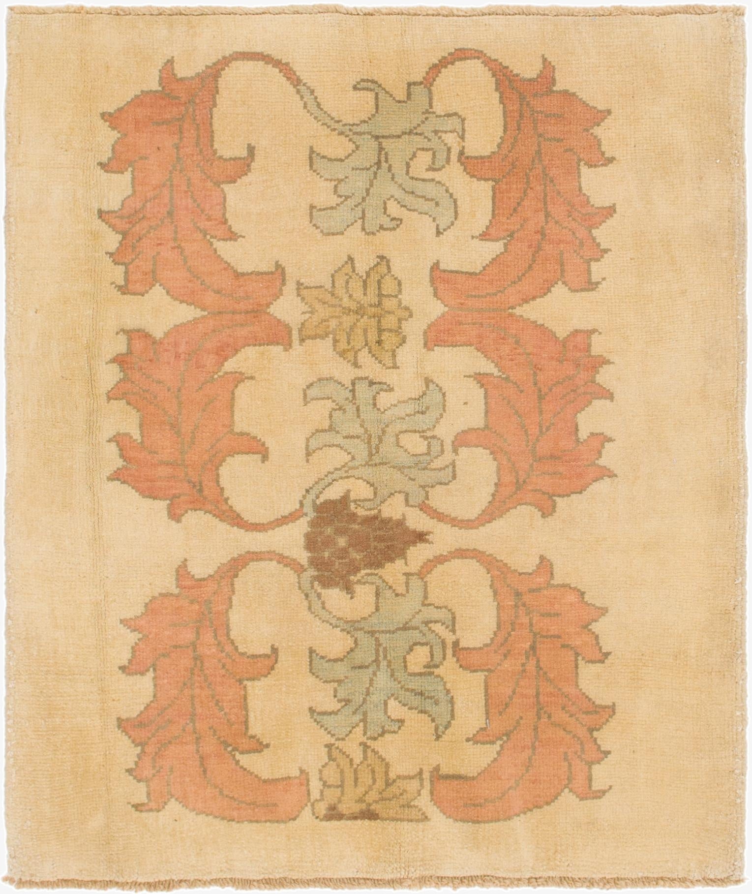 4' 6 x 5' 4  Hand Knotted Oushak Wool Square Rug