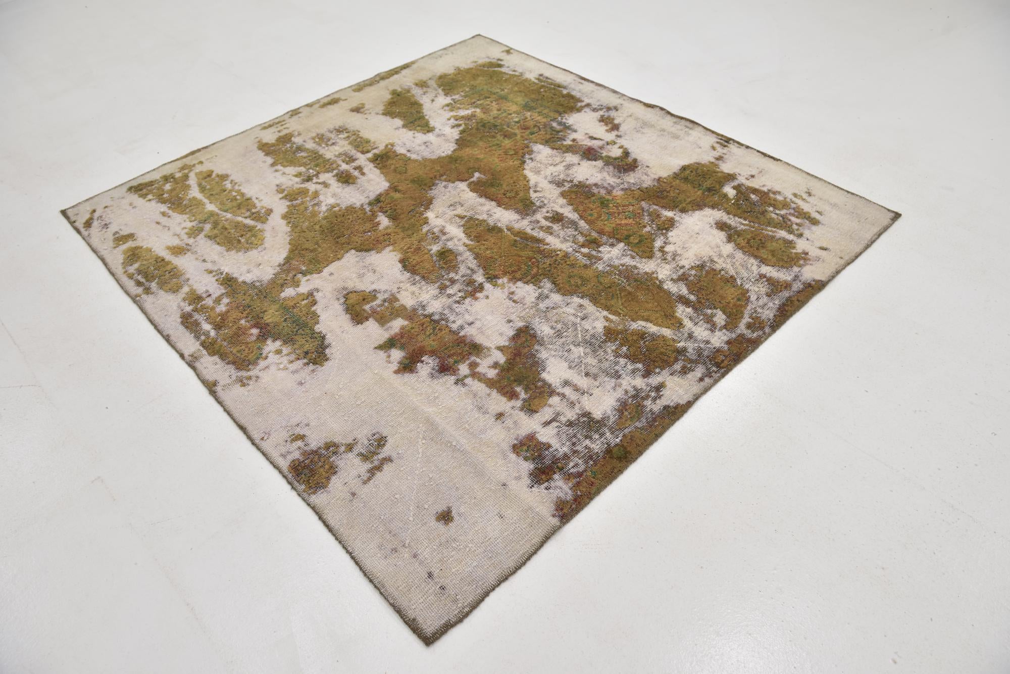 6' 2 x 6' 5 Hand Knotted Ultra Vintage Persian Wool Square Rug