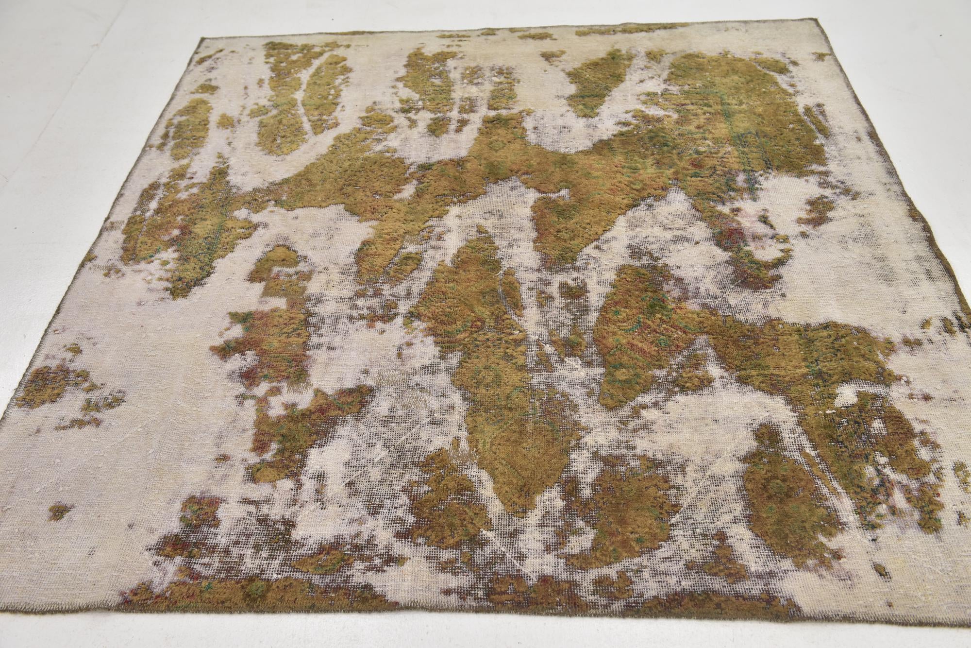 6' 2 x 6' 5 Hand Knotted Ultra Vintage Persian Wool Square Rug
