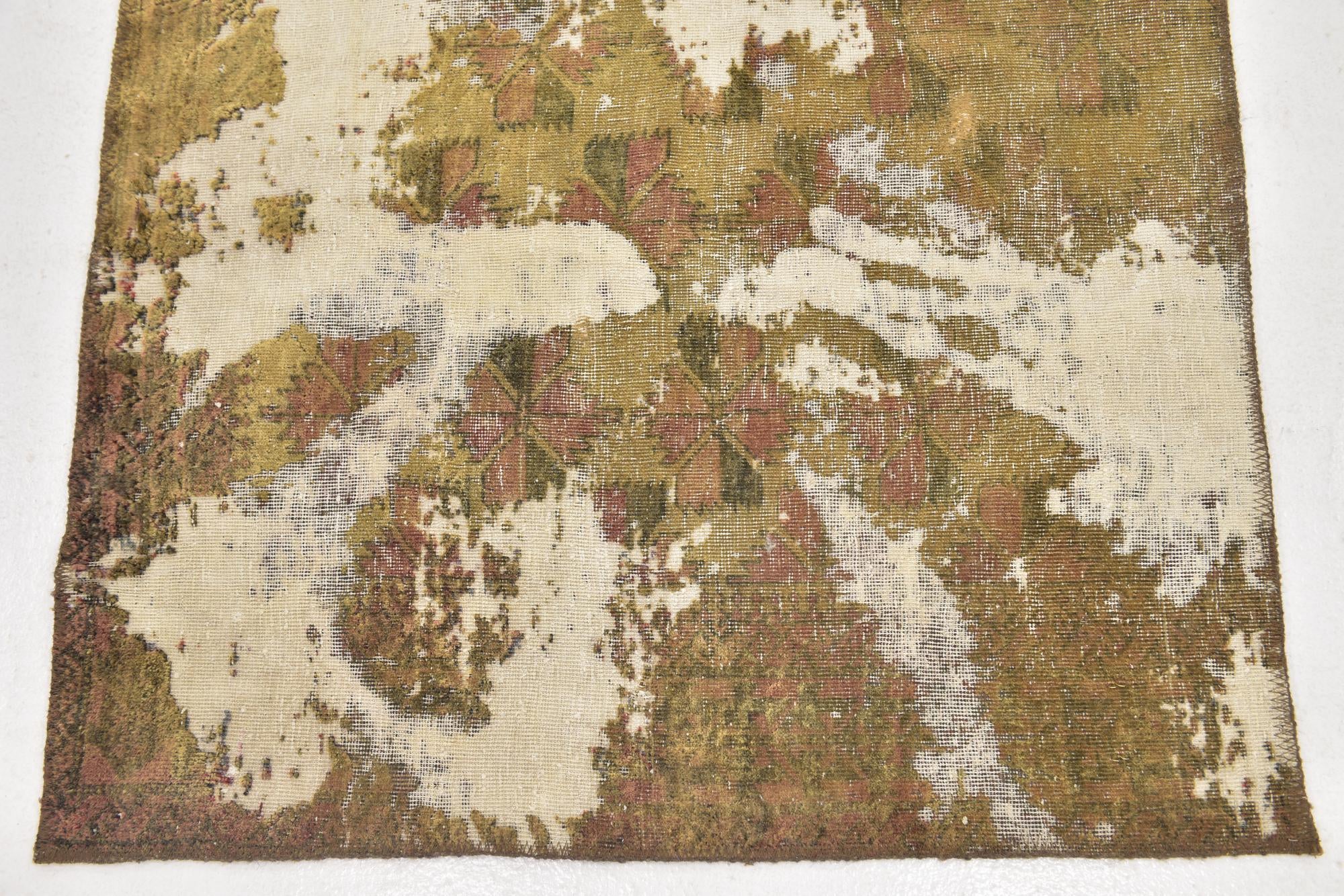 3' 2 x 3' 5 Hand Knotted Ultra Vintage Persian Wool Square Rug