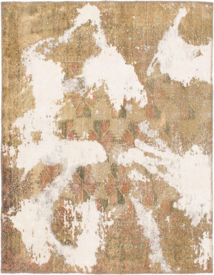 Detail image of 3' 2 x 3' 5 Hand Knotted Ultra Vintage Persian Wool Square Rug