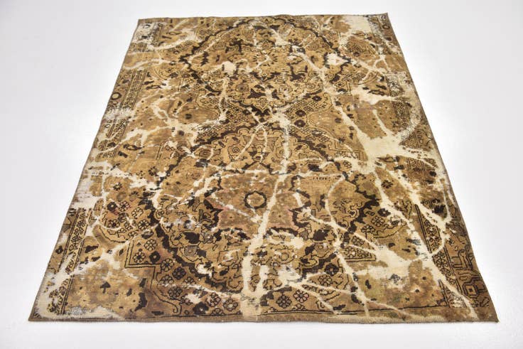 Detail image of 4' 9 x 5' 9 Hand Knotted Ultra Vintage Persian Wool Square Rug