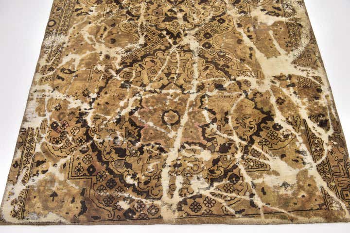 4' 9 x 5' 9 Hand Knotted Ultra Vintage Persian Wool Square Rug