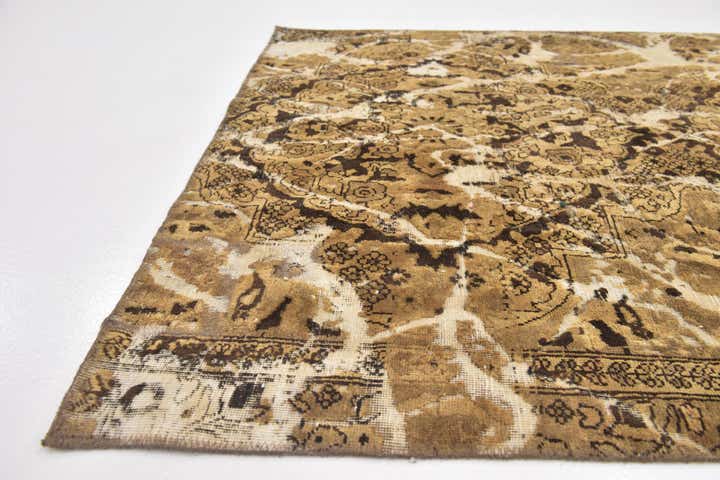 4' 9 x 5' 9 Hand Knotted Ultra Vintage Persian Wool Square Rug