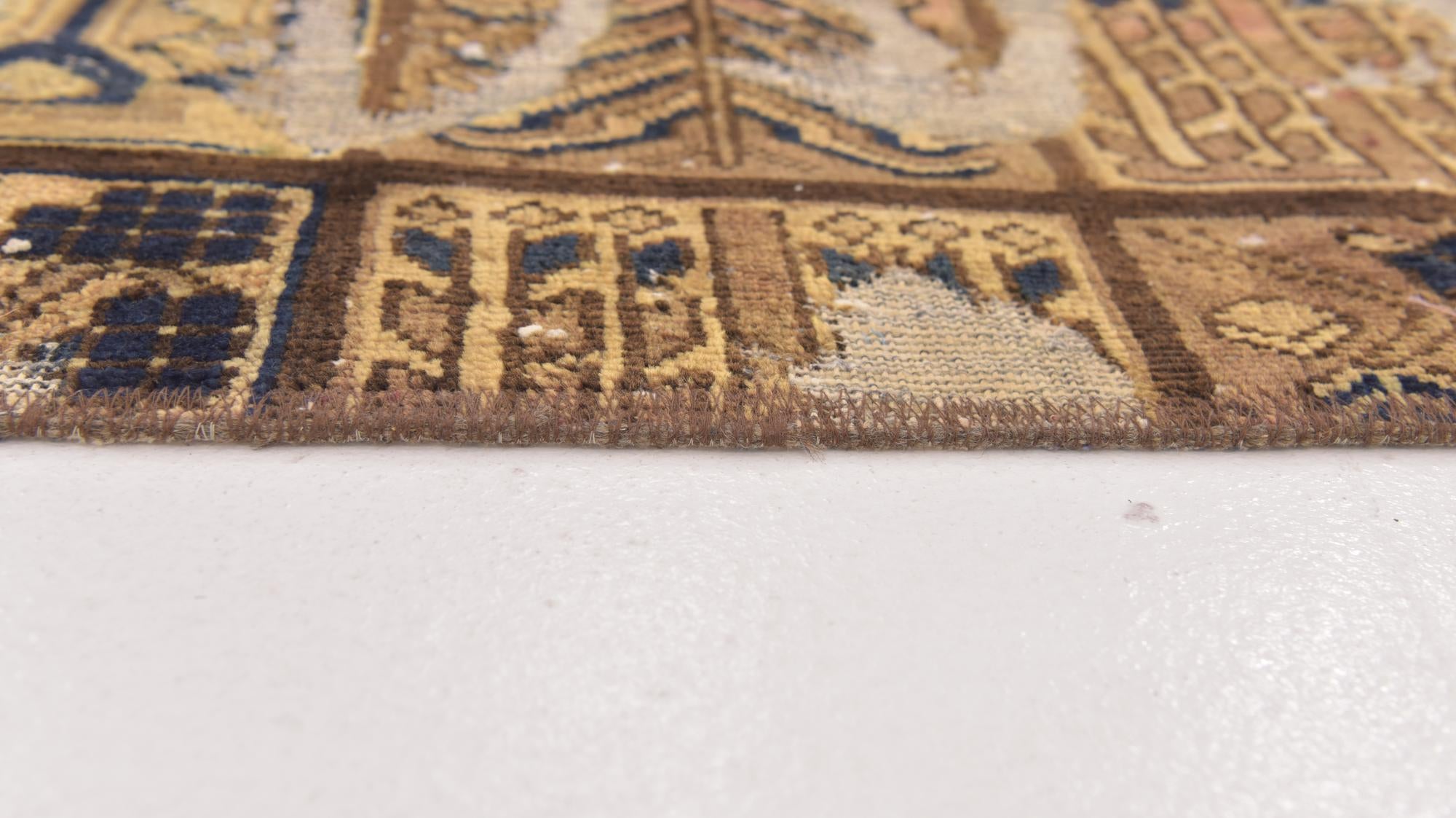 4' 3 x 4' 8 Hand Knotted Ultra Vintage Persian Wool Square Rug