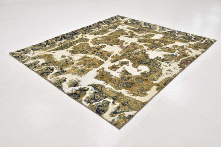 6' 6 x 7' 8 Hand Knotted Ultra Vintage Persian Wool Square Rug