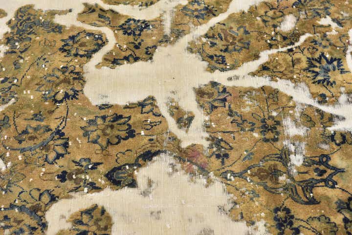6' 6 x 7' 8 Hand Knotted Ultra Vintage Persian Wool Square Rug