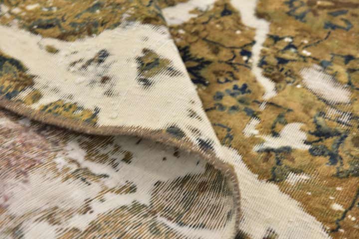 6' 6 x 7' 8 Hand Knotted Ultra Vintage Persian Wool Square Rug