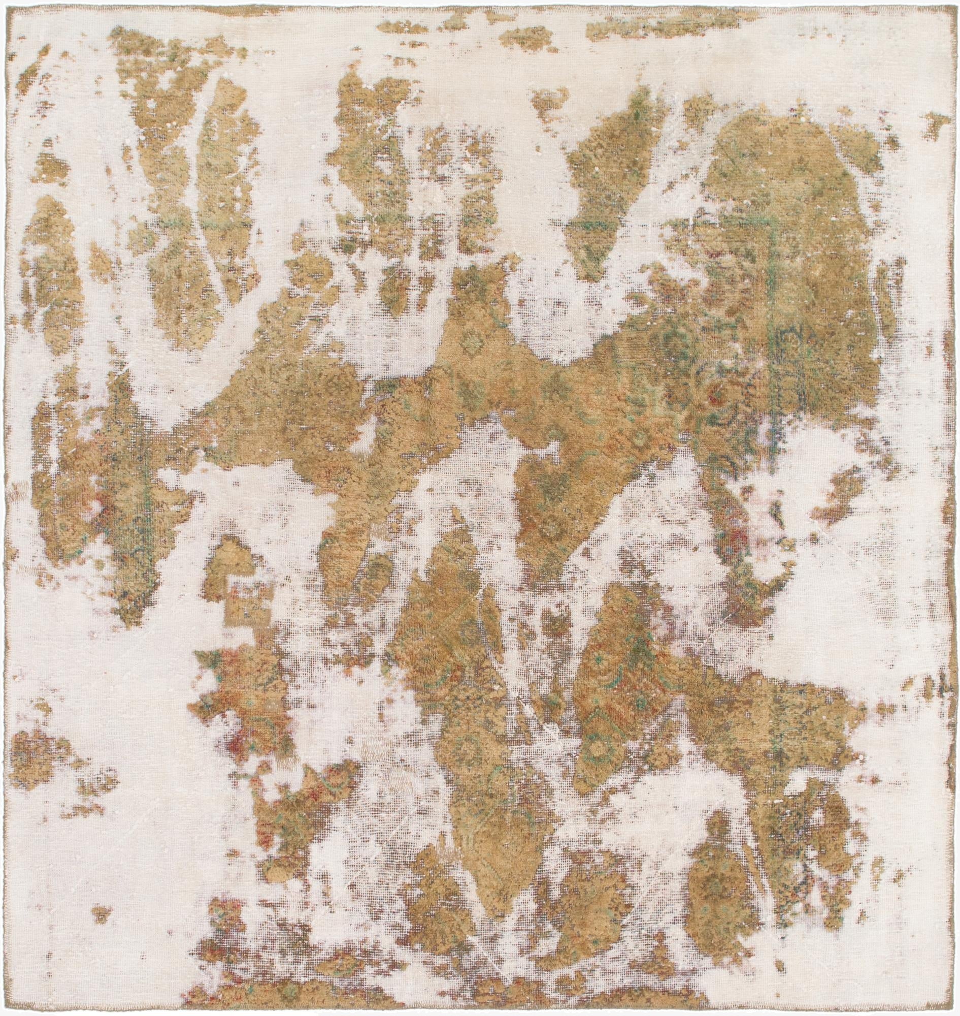 6' 2 x 6' 5  Hand Knotted Ultra Vintage Persian Wool Square Rug