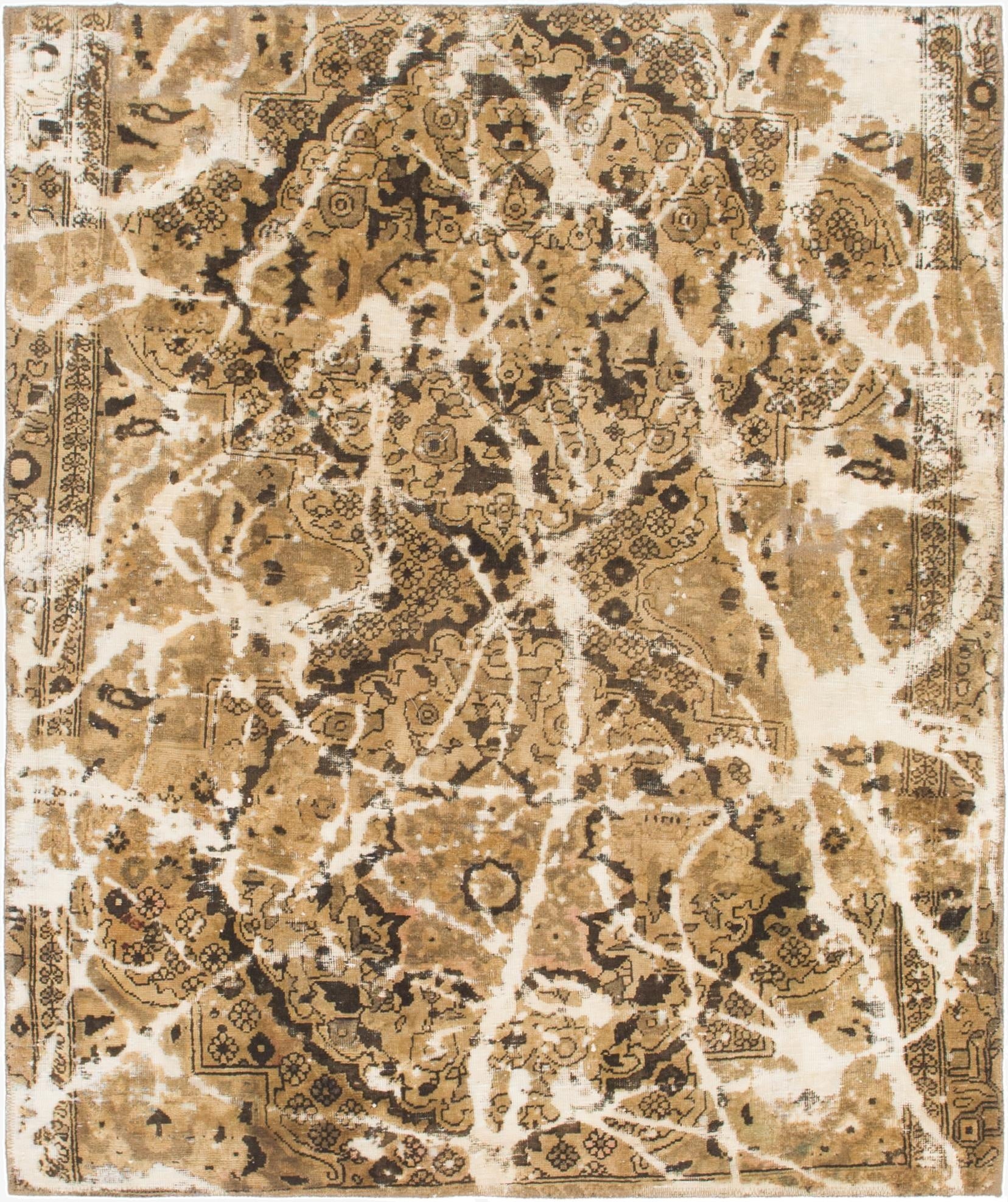 4' 9 x 5' 9  Hand Knotted Ultra Vintage Persian Wool Square Rug