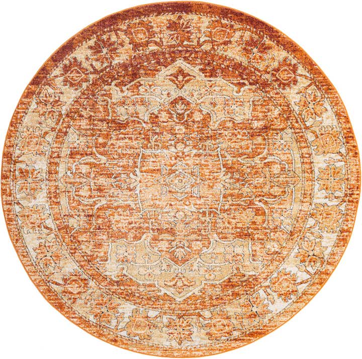7' 10 x 7' 10 Taos · Medallion rug, rustred