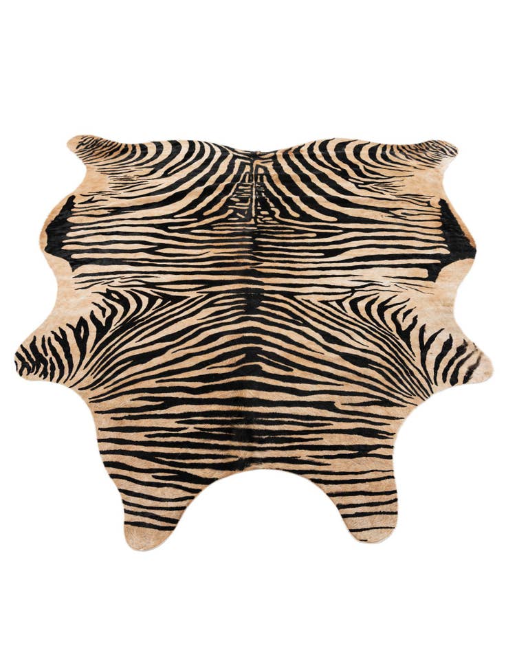 Detail image of 6' 6 x 7' Cowhide Leather Freeform Rug