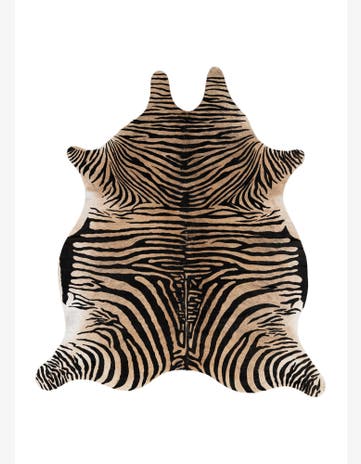 6' 3 x 7' Cowhide Leather Freeform Rug