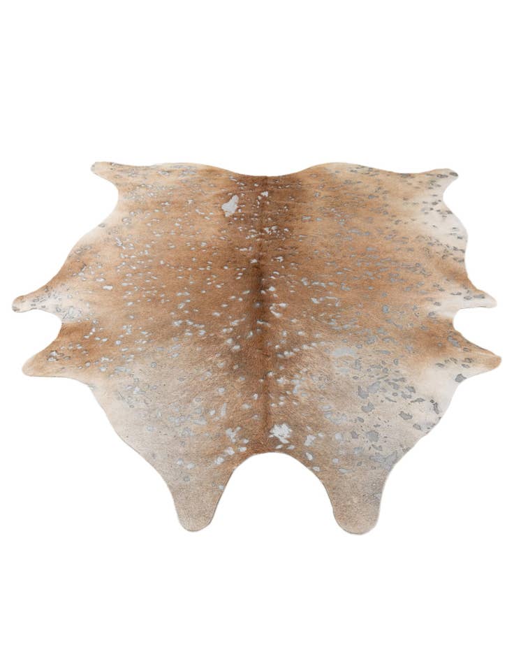 Detail image of 6' 6 x 7' Cowhide Leather Freeform Rug