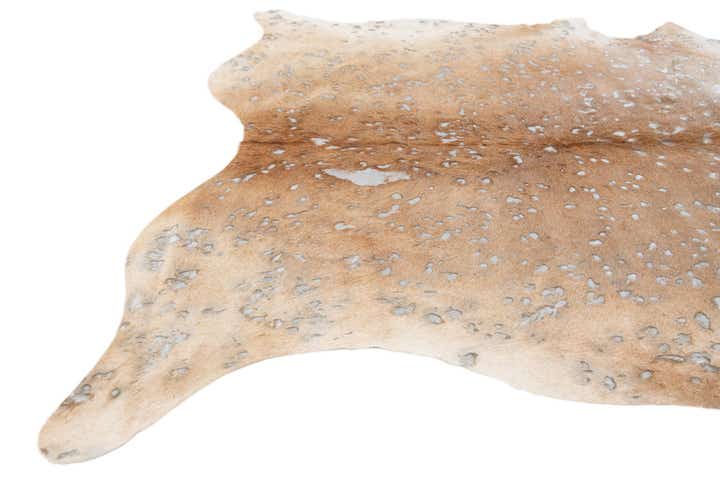 6' 6 x 7' Cowhide Leather Freeform Rug