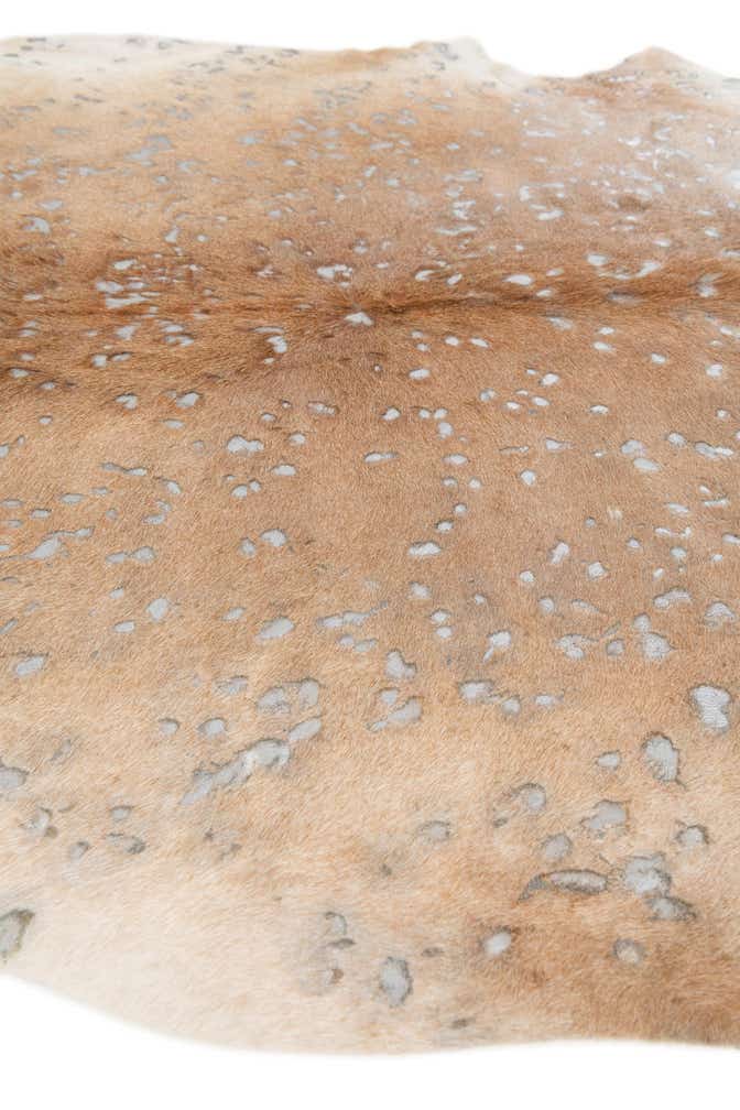 6' 6 x 7' Cowhide Leather Freeform Rug