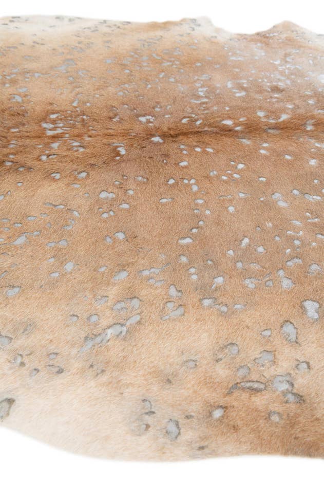 Detail image of 6' 6 x 7' Cowhide Leather Freeform Rug