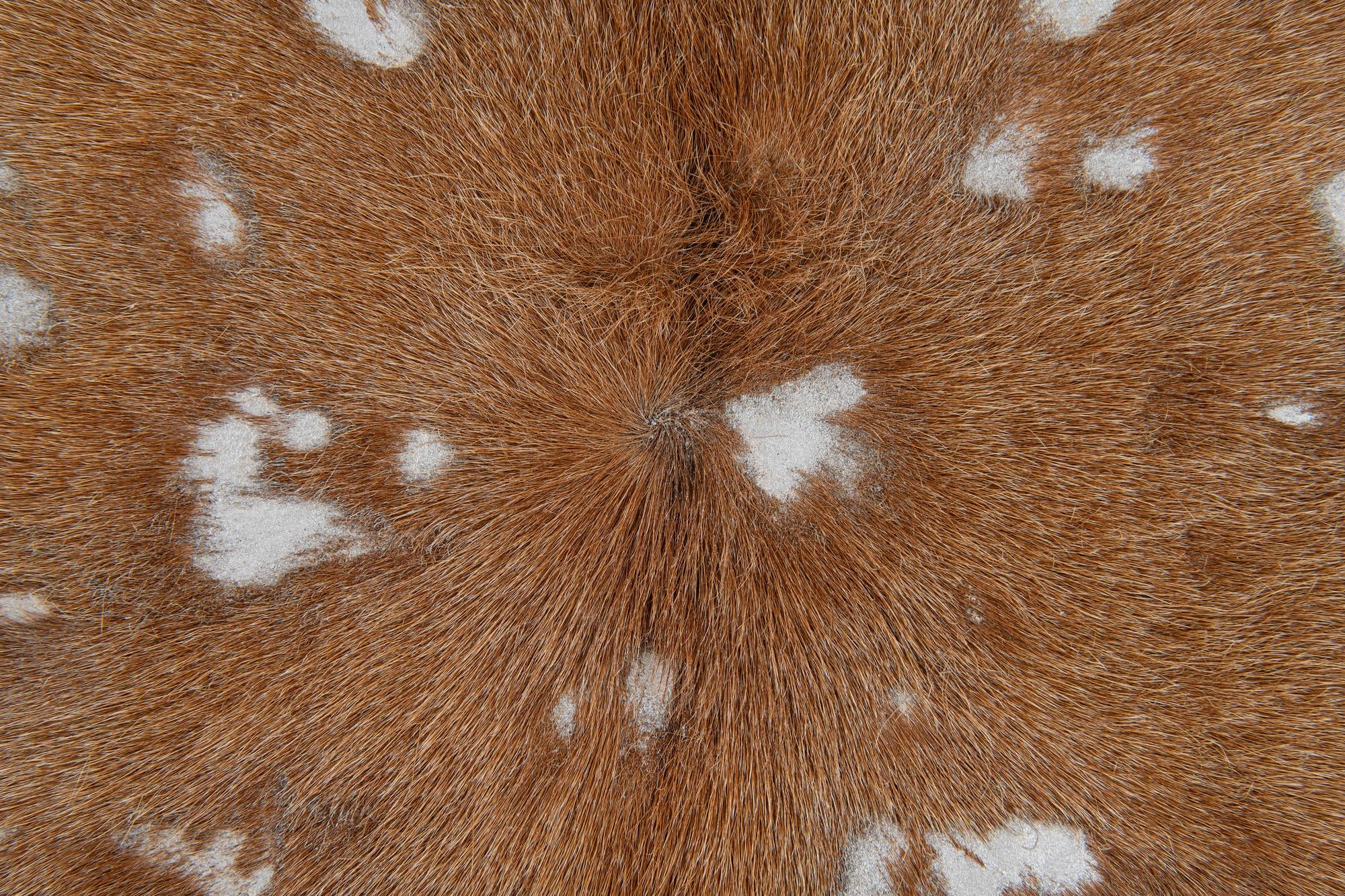6' 6 x 7' Cowhide Leather Freeform Rug