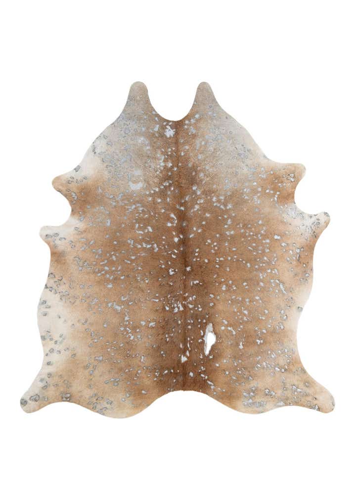 6' 6 x 7' Cowhide Leather Freeform Rug