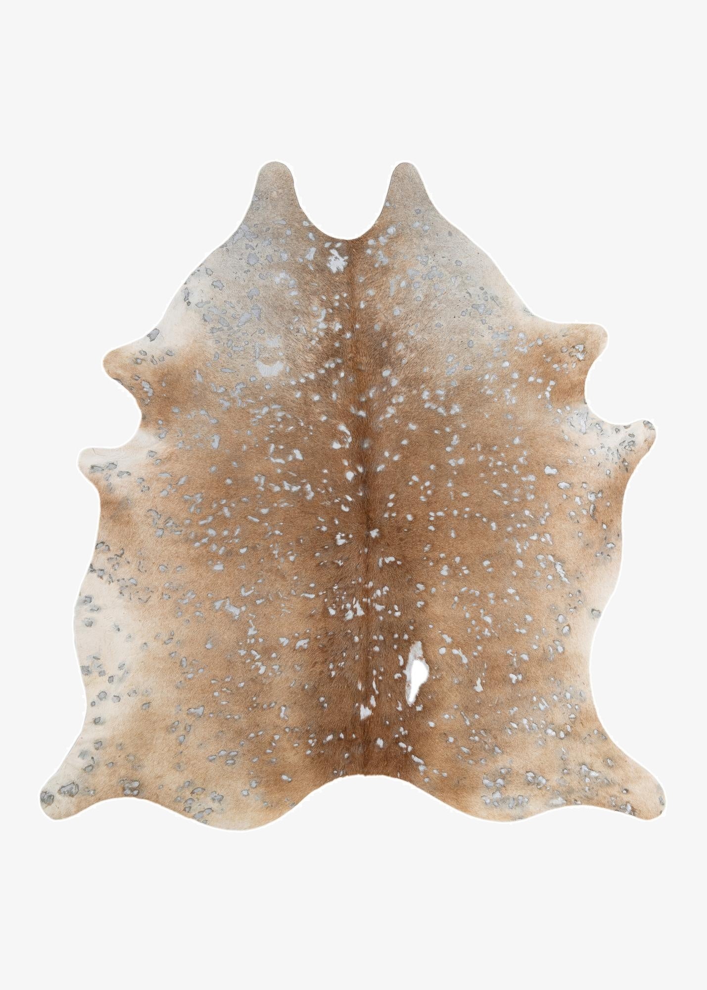 6' 6 x 7' Cowhide Leather Freeform Rug