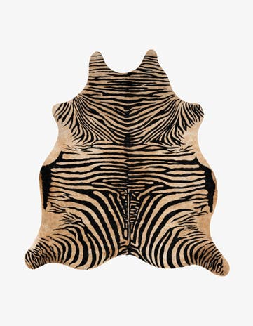 6' 6 x 7' Cowhide Leather Freeform Rug