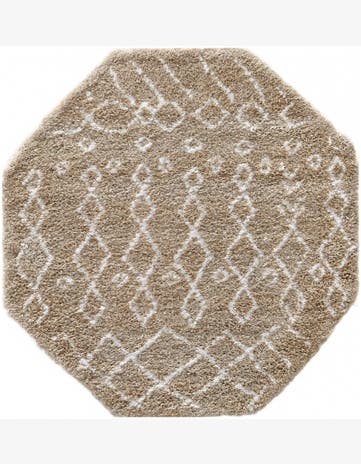 5' 3 x 5' 3 Moroccan Shag Octagon Rug