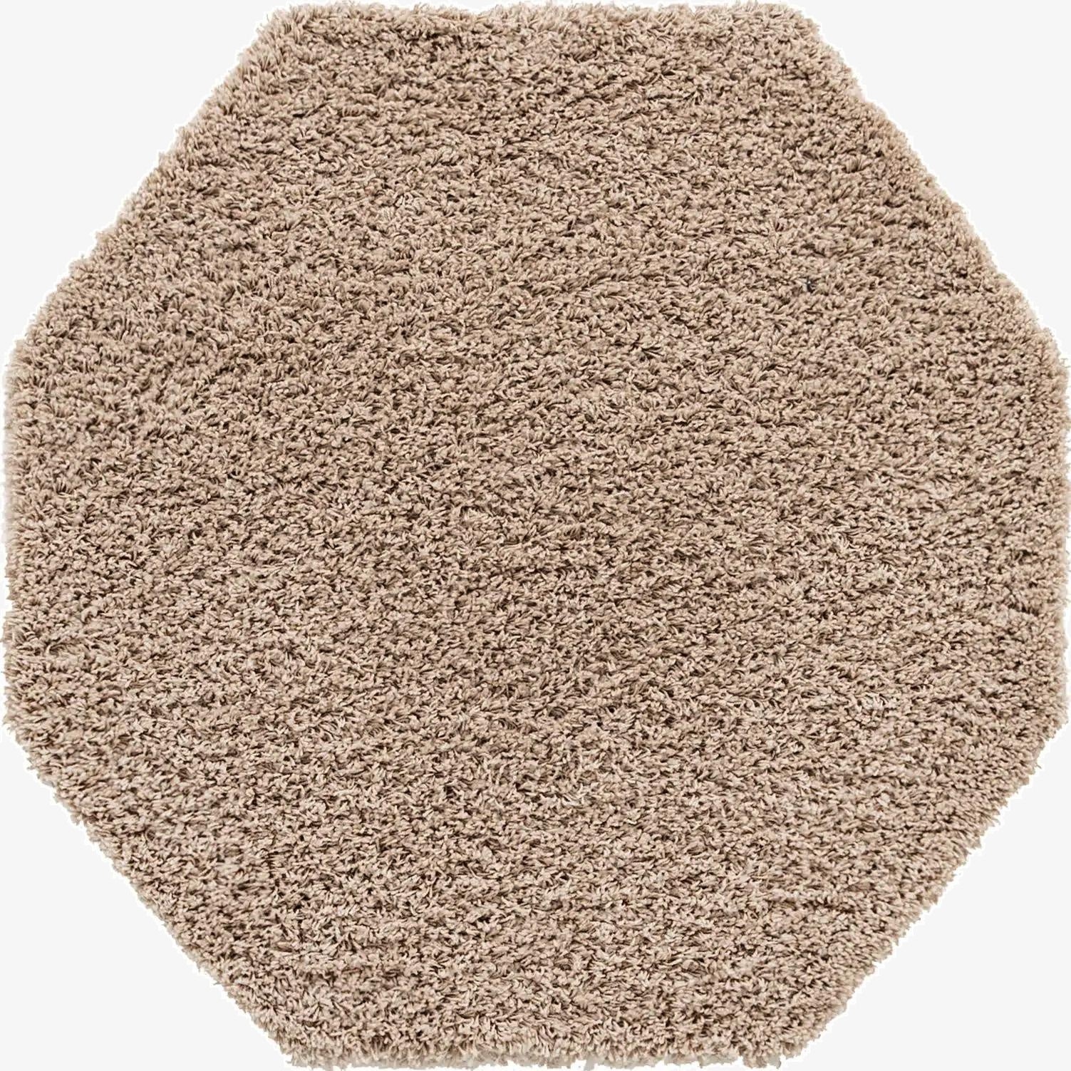 Primary image 4' x 4' Solid Shag Octagon Rug